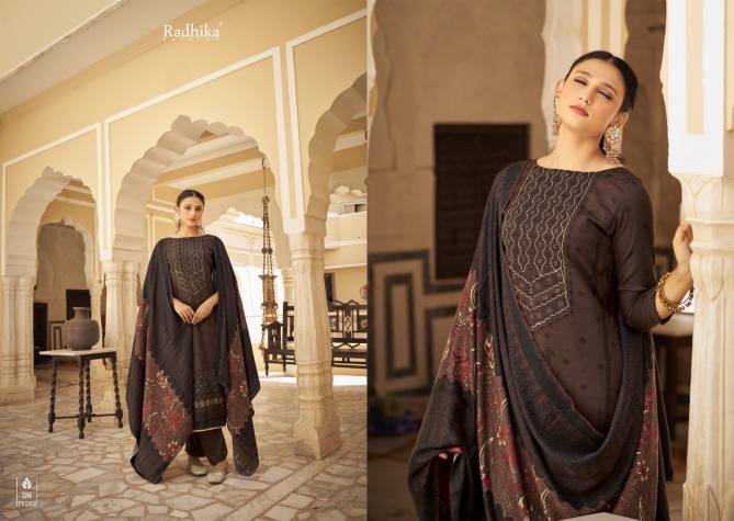 Jasmine By Radhika Sumyra Printed Pashmina Dress Material Wholesale Shop In Surat